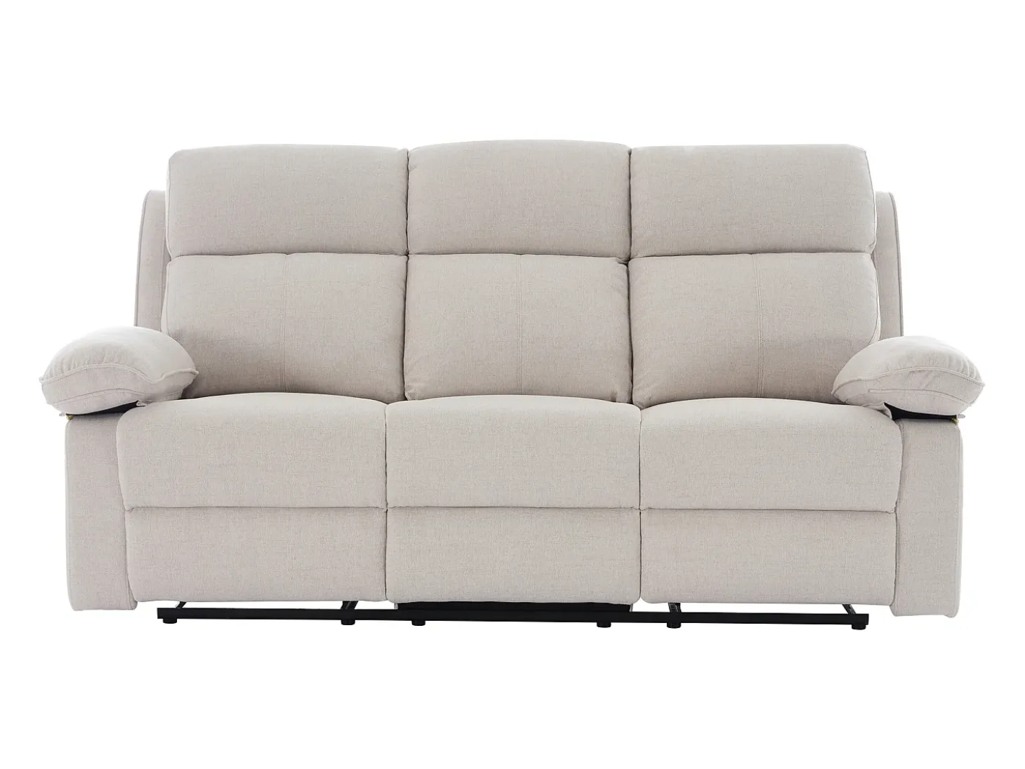 Sofá relax de 3 plazas de tela chenilla color beige LANA
