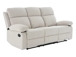 Sofá relax de 3 plazas de tela chenilla color beige LANA