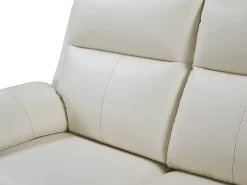 Sofá relax mecánico 3 plazas piel búfalo marfil PAKITA