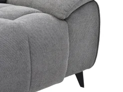 Sofá rinconera izquierda relax eléctrico en tela texturizada gris CELTIMO