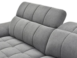 Sofá rinconera izquierda relax eléctrico en tela texturizada gris CELTIMO
