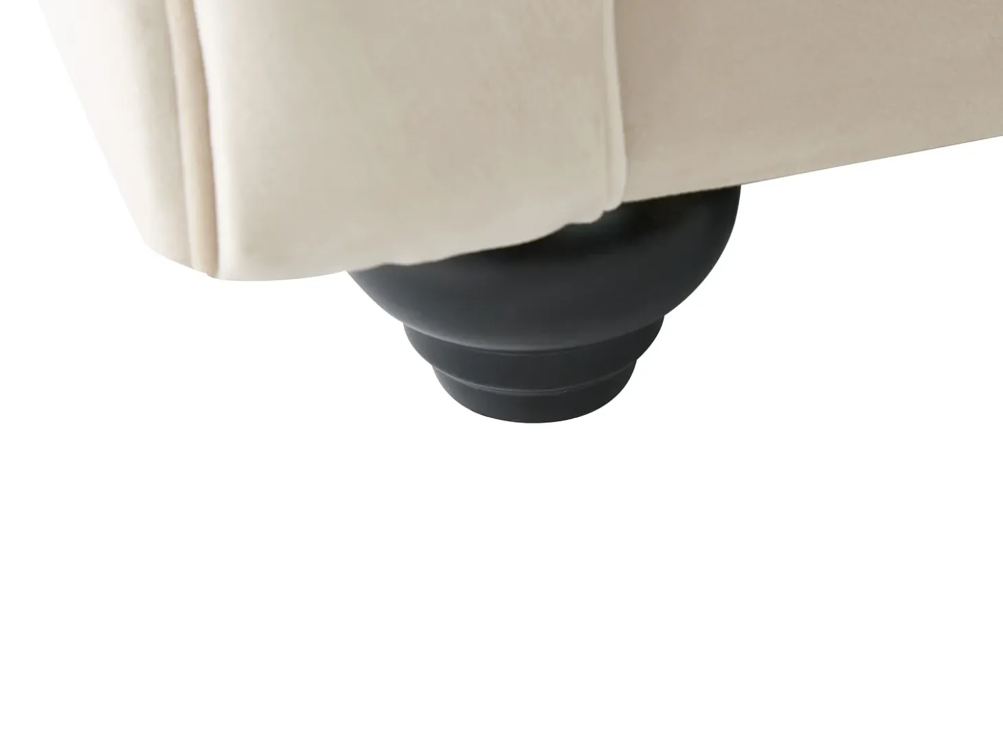 Sofá rinconera chesterfield reversible de terciopelo beige TOLEDO