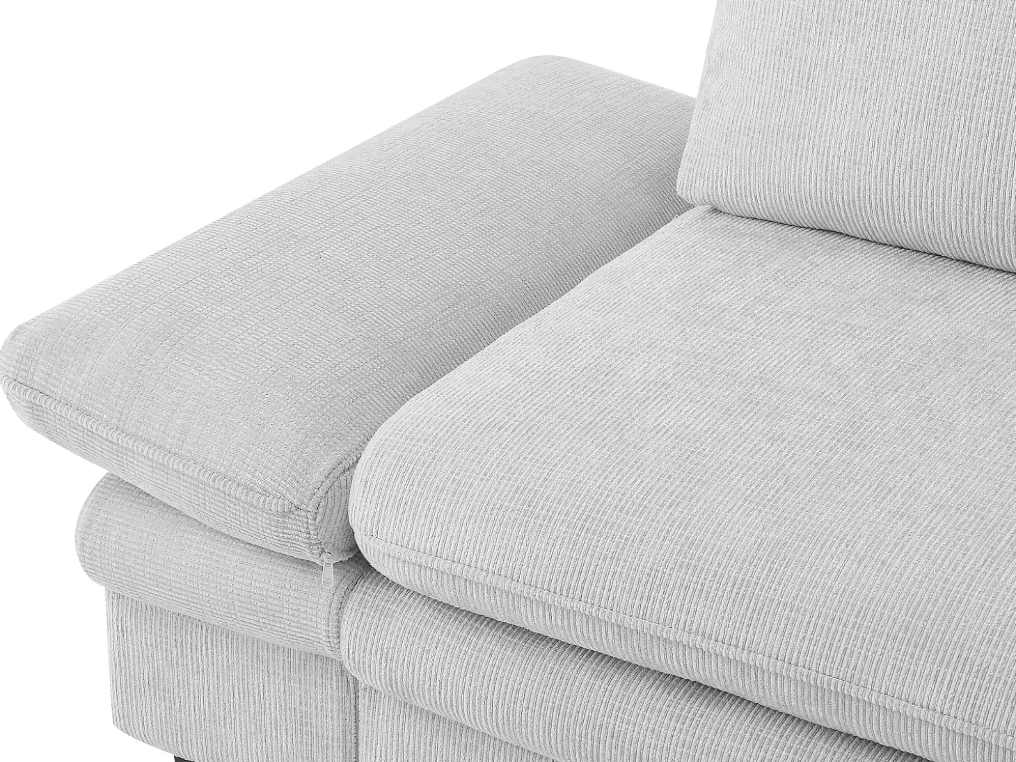 Sofá rinconera convertible y reversible en chenilla gris claro SIVIARA