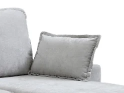 Sofá rinconera convertible y reversible en tejido gris claro ZAKILA