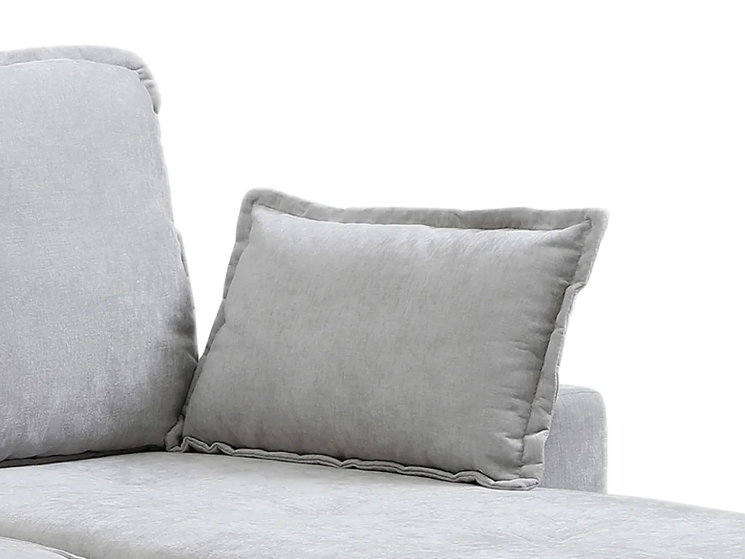 Sofá rinconera convertible y reversible en tejido gris claro ZAKILA
