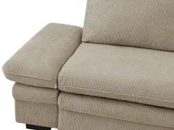 Sofá rinconera convertible y reversible en chenilla beige SIVIARA
