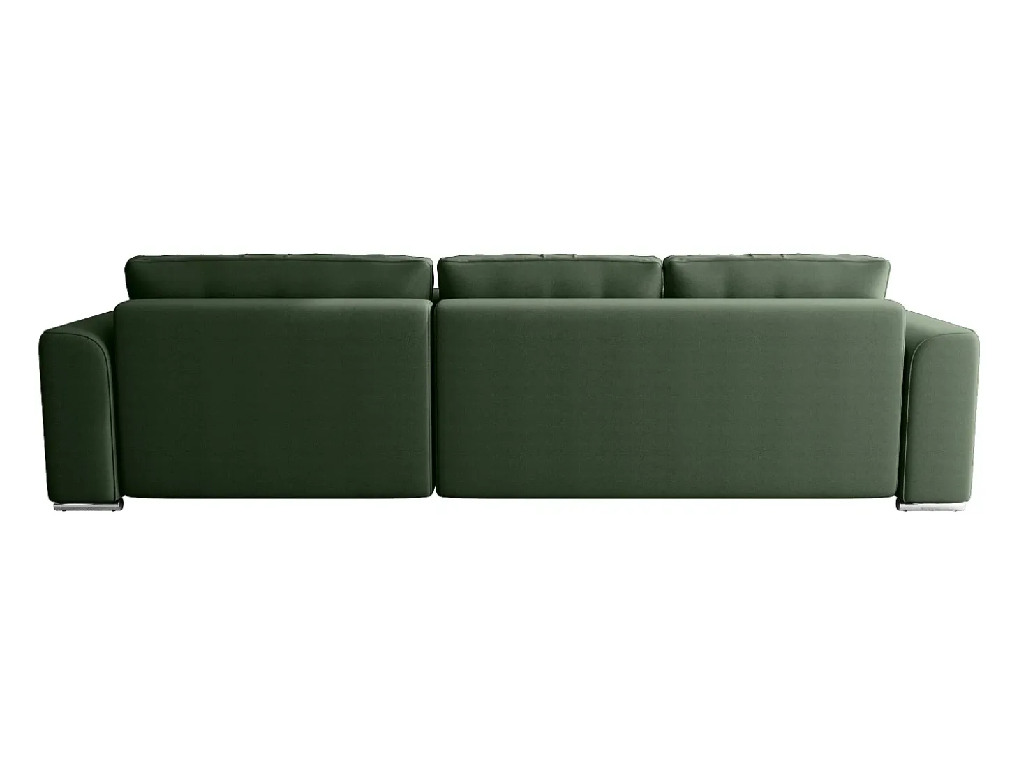 Sofá rinconera convertible y reversible de tela verde abeto MELTANA