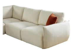 Sofá rinconera de 5 plazas en chenilla beige OCTAVINE