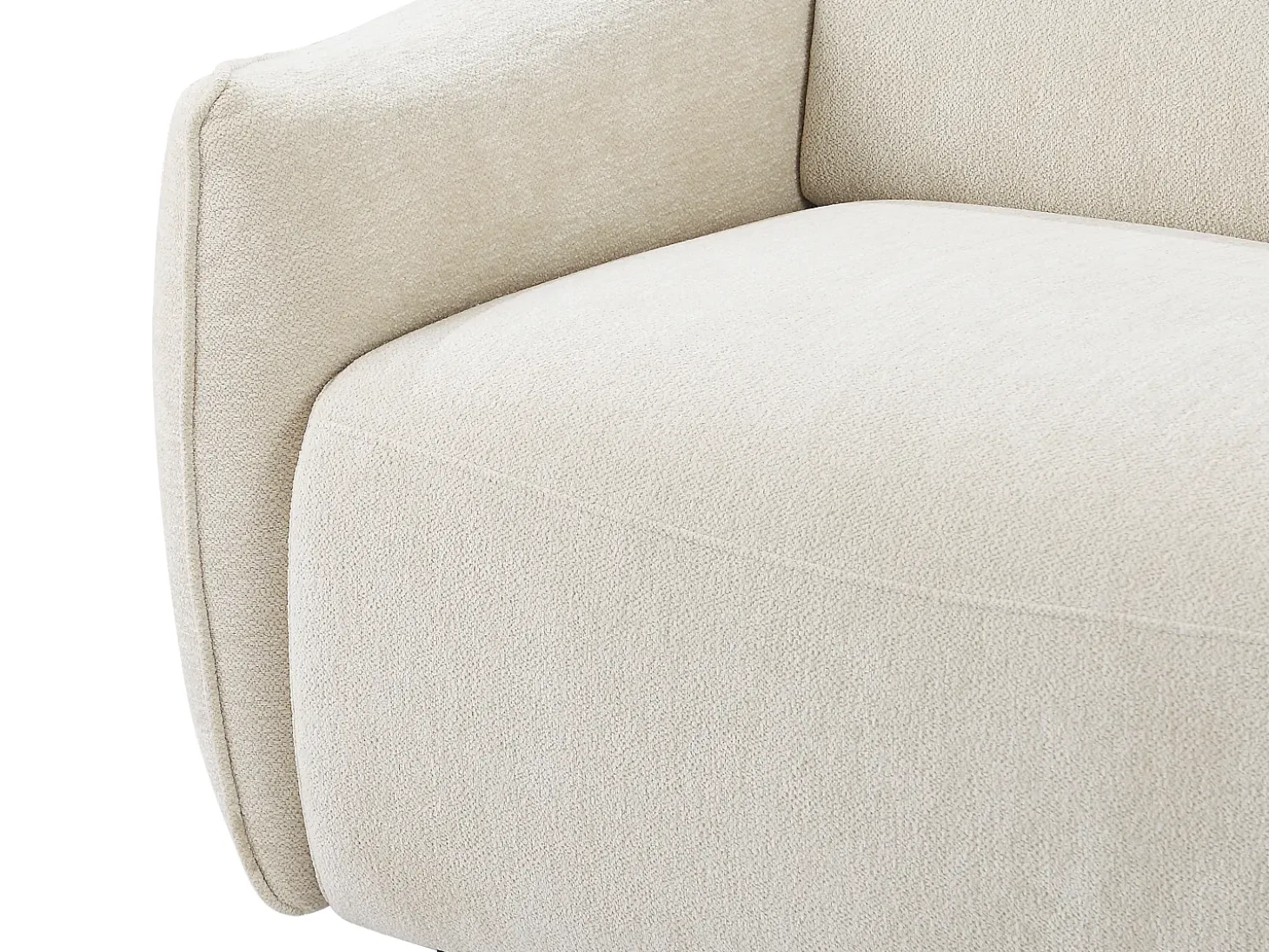 Sofá rinconera derech en chenilla beige TAZIZA