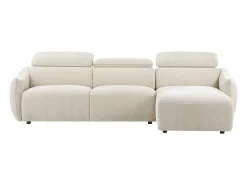 Sofá rinconera derech en chenilla beige TAZIZA