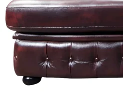 Sofá rinconera derecha chesterfield 100% piel cherry BRENTON