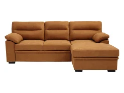 Sofá rinconera derecha convertible en tela terracota ULENIO