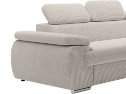 Sofá rinconera derecha convertible en pana beige FABIEN