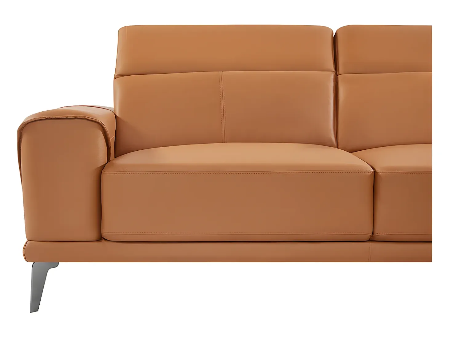 Sofá rinconera derecha de piel de búfalo camel ANDOR