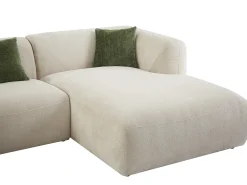 Sofá rinconera derecha de tela beige estilo contemporáneo TANCAVO
