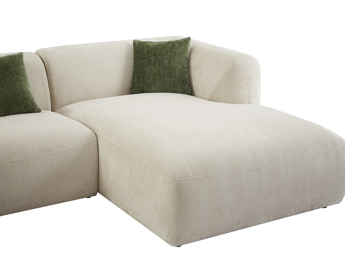 Sofá rinconera derecha de tela beige estilo contemporáneo TANCAVO