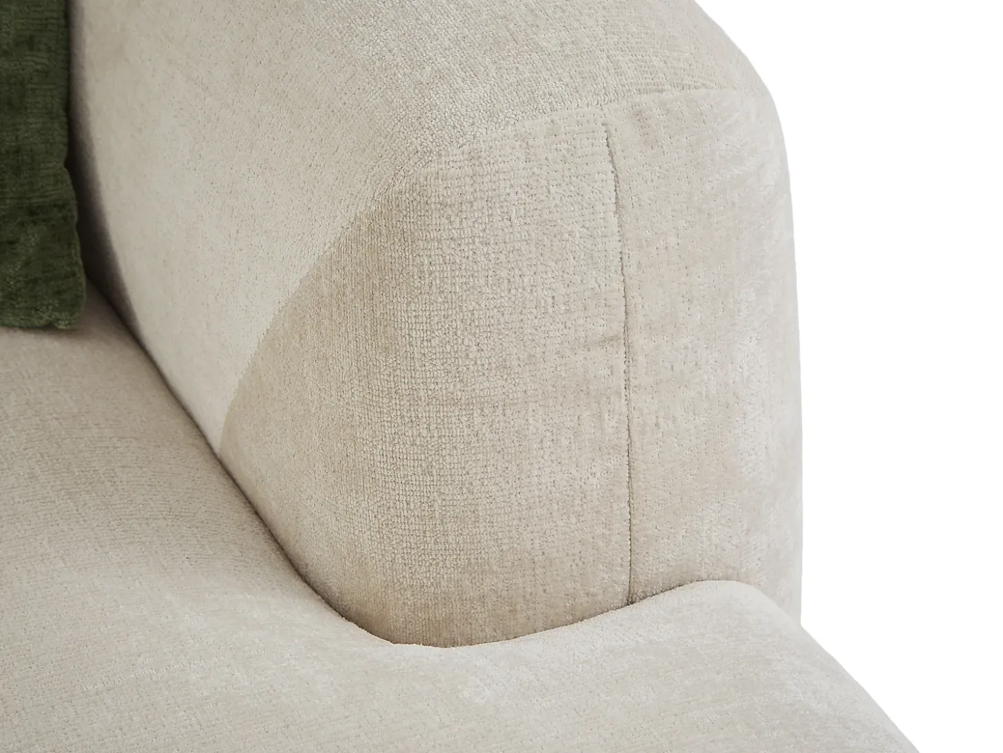 Sofá rinconera derecha de tela beige estilo contemporáneo TANCAVO
