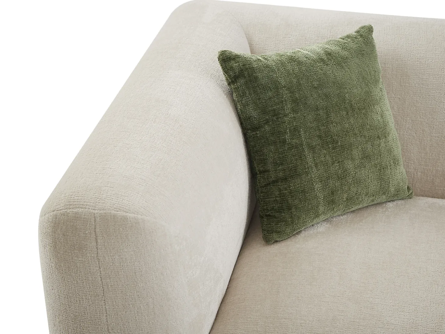 Sofá rinconera derecha de tela beige estilo contemporáneo TANCAVO