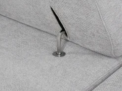 Sofá rinconera derecha de tela gris texturizada LOPONZA
