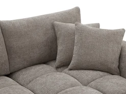 Sofá rinconera derecha de tela color gris BERENIA