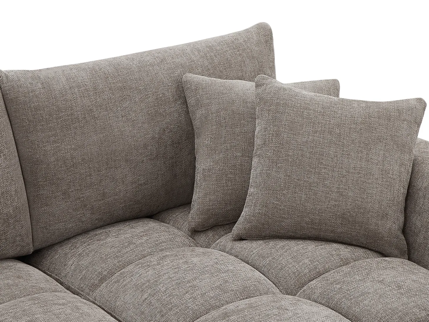 Sofá rinconera derecha de tela color gris BERENIA