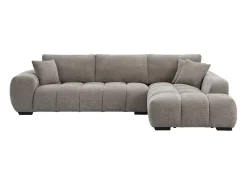 Sofá rinconera derecha de tela color gris BERENIA