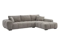 Sofá rinconera derecha de tela color gris BERENIA
