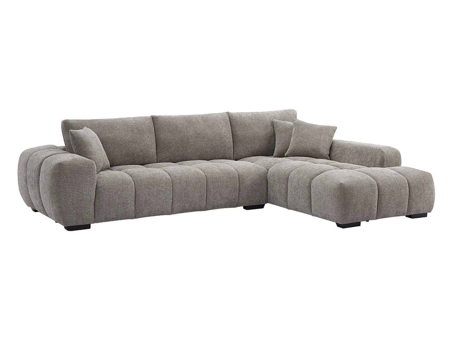 Sofá rinconera derecha de tela color gris BERENIA