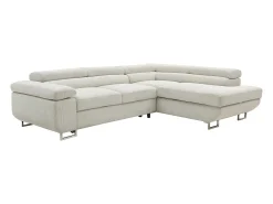 Sofá rinconera derecha de pana beige NURAZIO