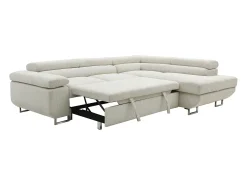 Sofá rinconera derecha de pana beige NURAZIO
