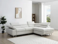 Sofá rinconera derecha de pana beige NURAZIO