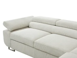 Sofá rinconera derecha de pana beige NURAZIO
