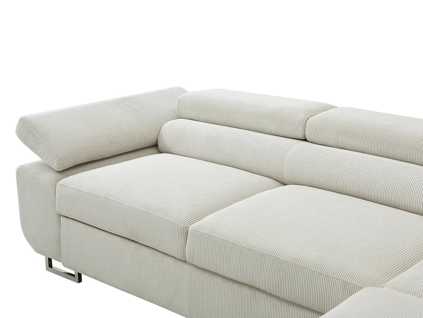 Sofá rinconera derecha de pana beige NURAZIO