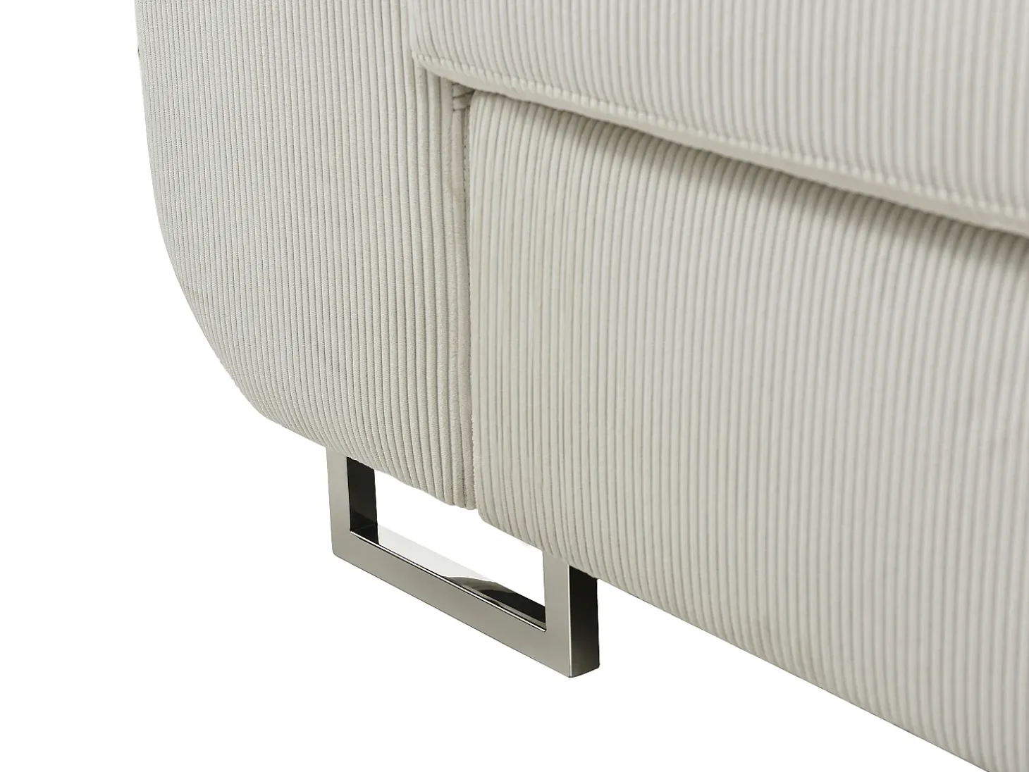 Sofá rinconera derecha de pana beige NURAZIO