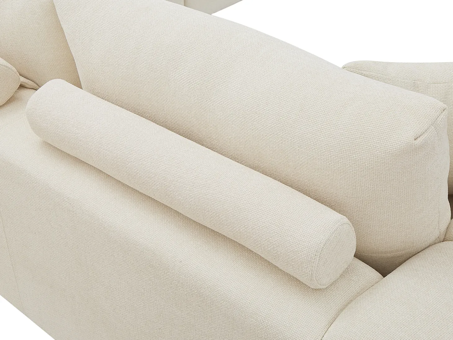 Sofá rinconera derecha de tela color beige BERENIA