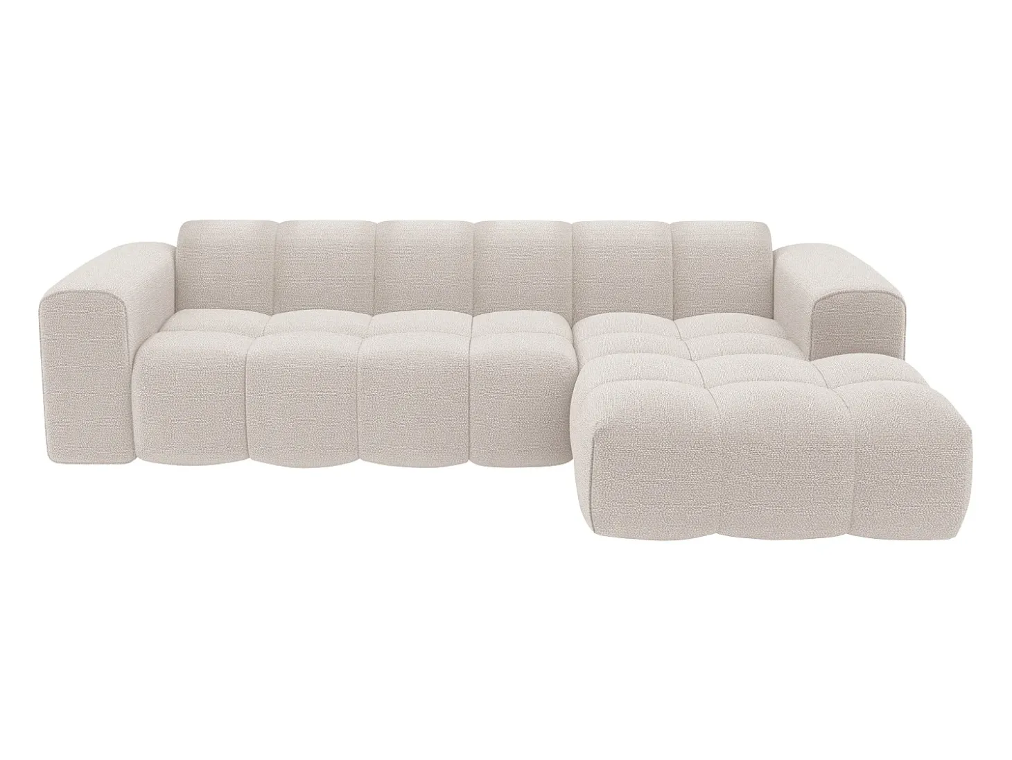 Sofá rinconera derecha en chenilla beige CALESO de Maison Céphy