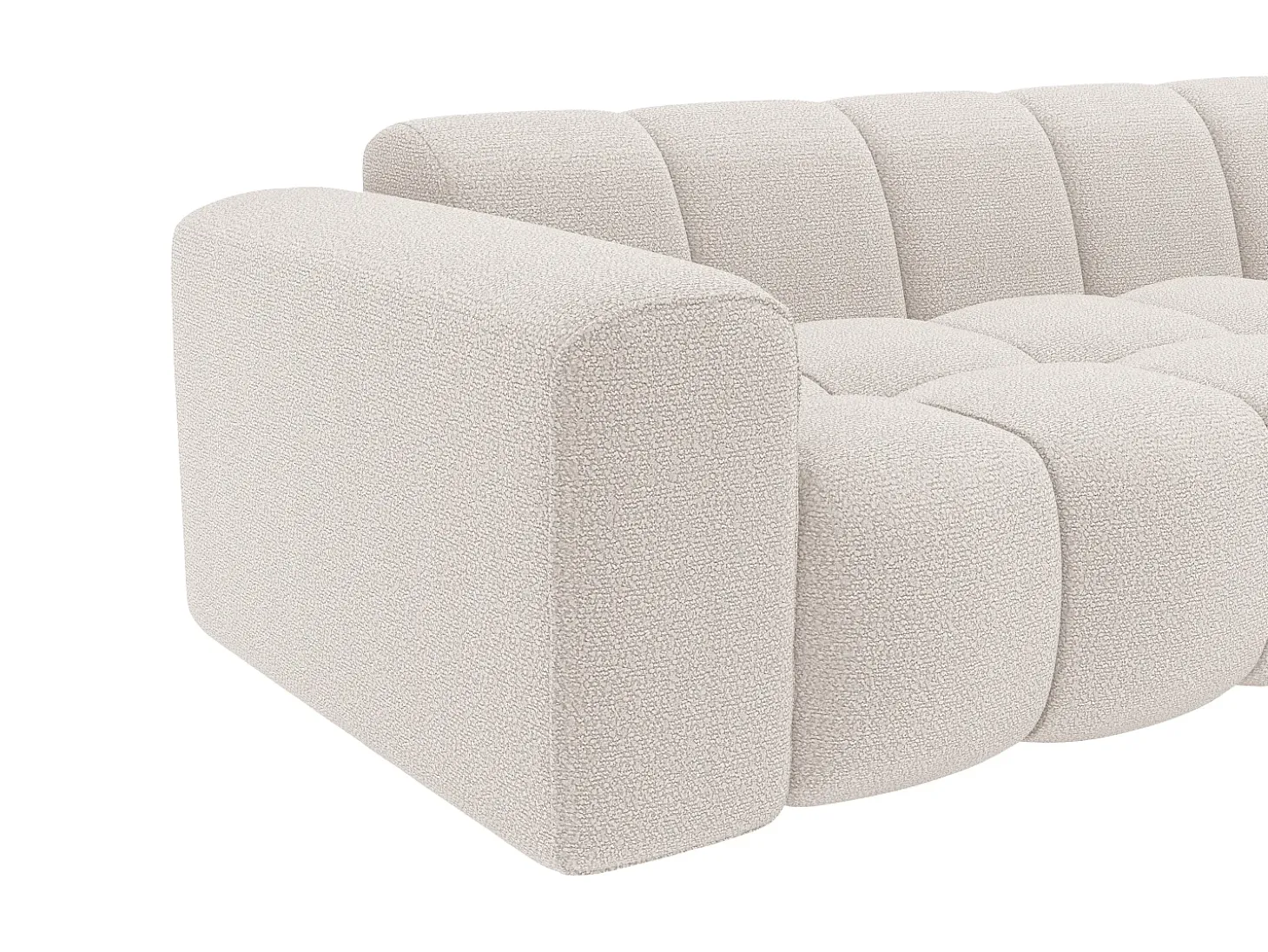Sofá rinconera derecha en chenilla beige CALESO de Maison Céphy
