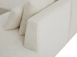 sofá rinconera derecho 4 plazas de pana beige MECODI
