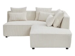 sofá rinconera derecho 4 plazas de pana beige MECODI