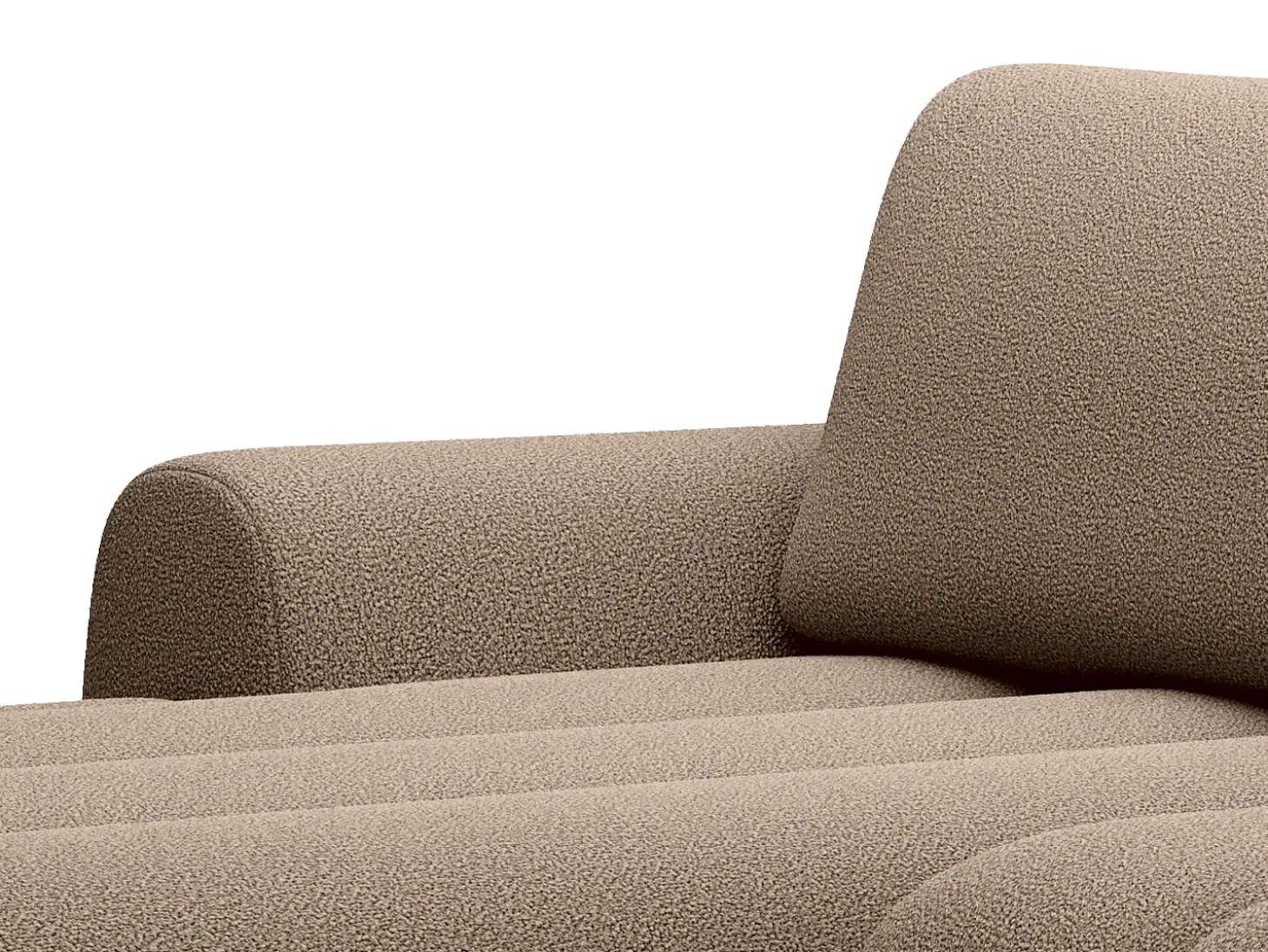 Sofá rinconera izquierda convertible en tela topo 4 plazas FRIDORA