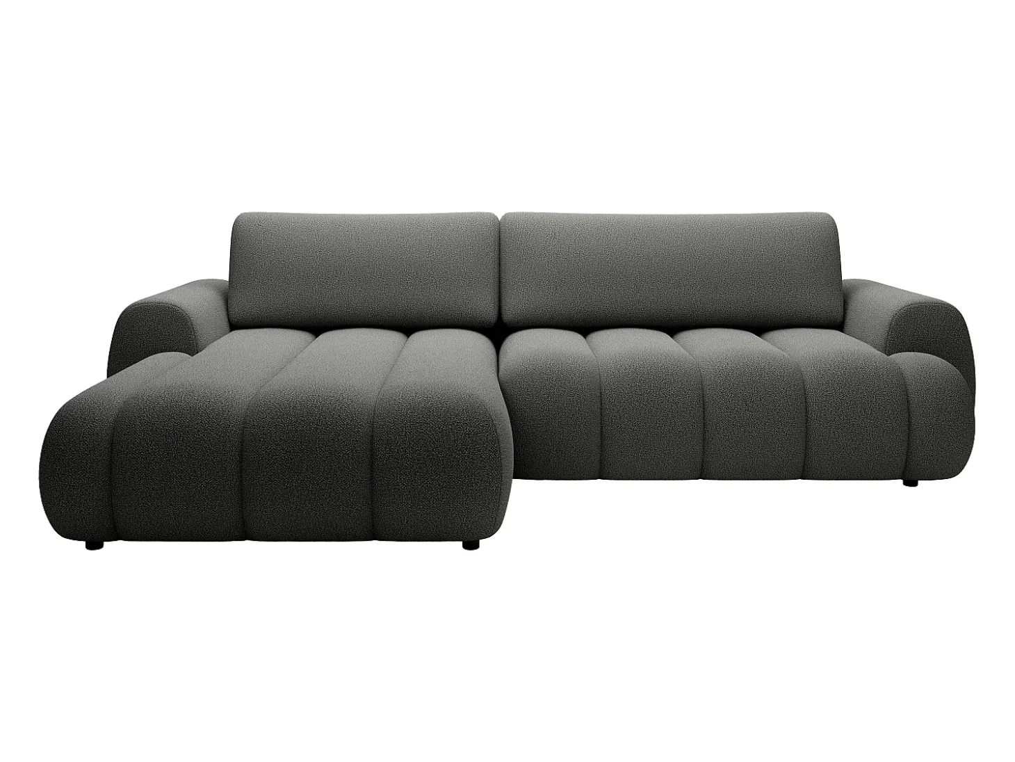 Sofá rinconera izquierda convertible de tela gris 4 plazas FRIDORA