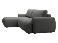Sofá rinconera izquierda convertible de tela gris 4 plazas FRIDORA