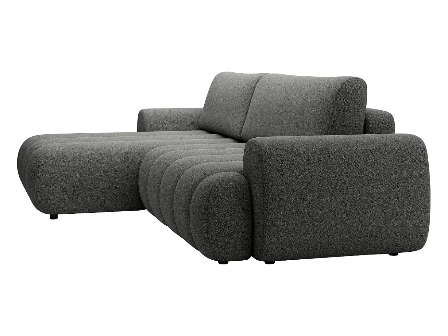 Sofá rinconera izquierda convertible de tela gris 4 plazas FRIDORA