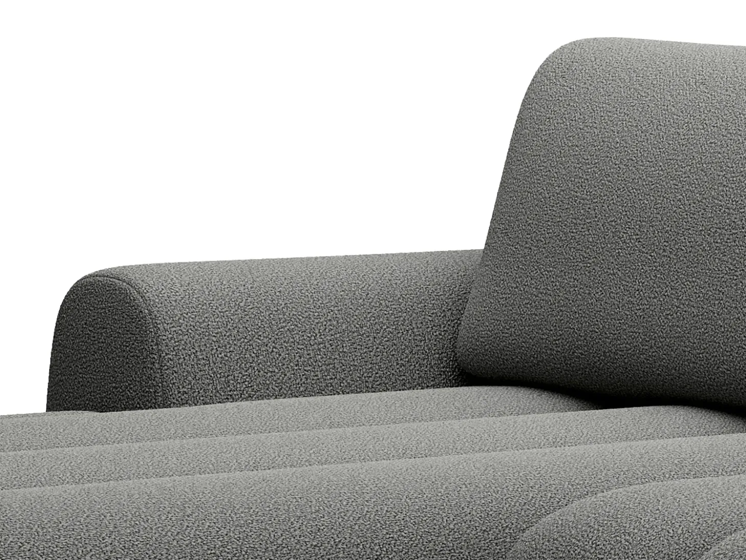 Sofá rinconera izquierda convertible de tela gris 4 plazas FRIDORA