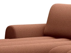 Sofá rinconera izquierda convertible en tejido terracota 4 plazas FRIDORA