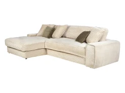 Sofá rinconera izquierda de pana beige CALAZO de Pascal Morabito