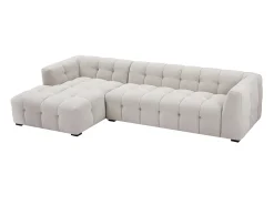 Sofá rinconera izquierda de tela beige envejecida DILOME de Pascal Morabito