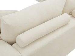 Sofá rinconera izquierda de tela color beige BERENIA