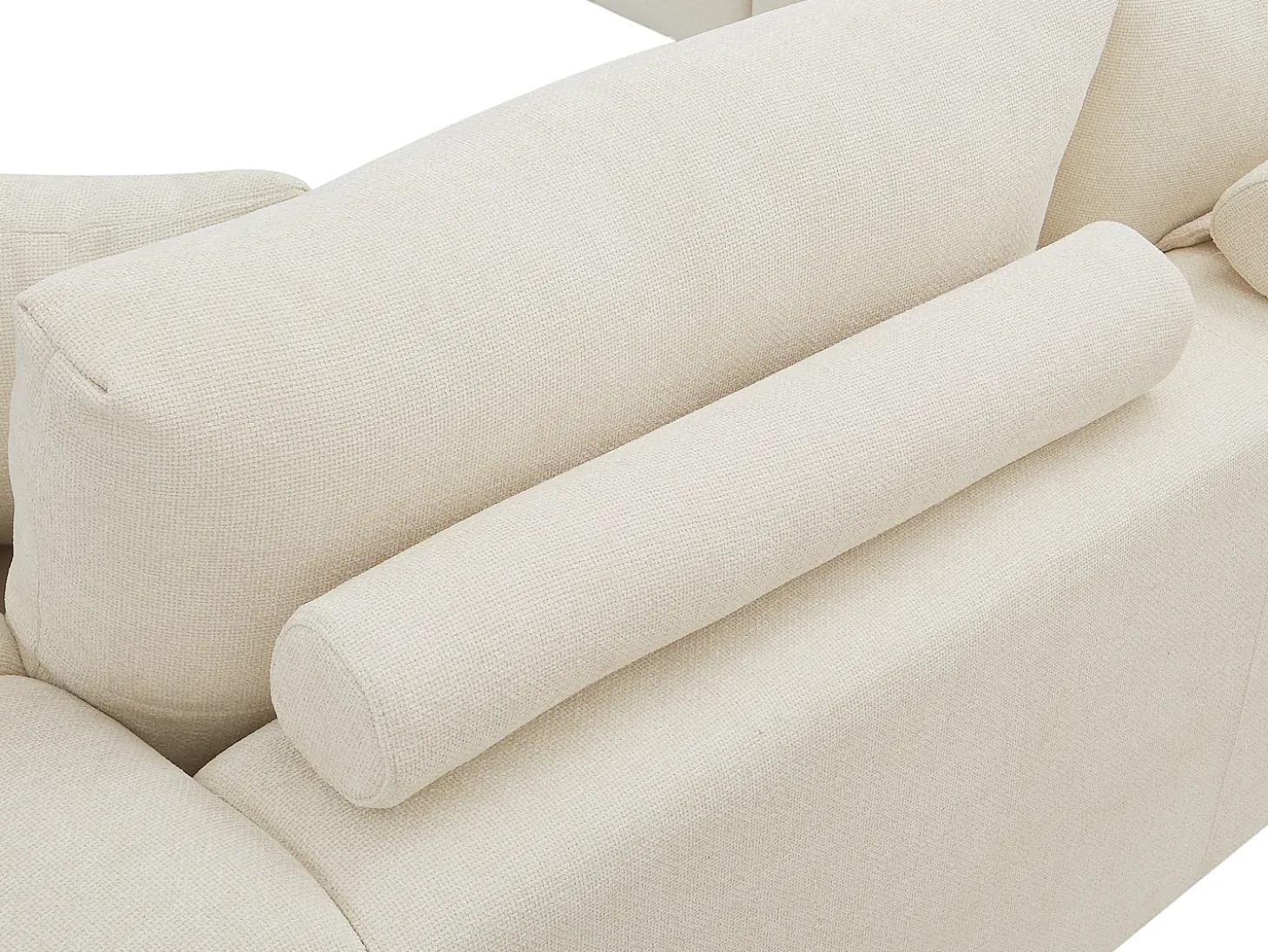 Sofá rinconera izquierda de tela color beige BERENIA