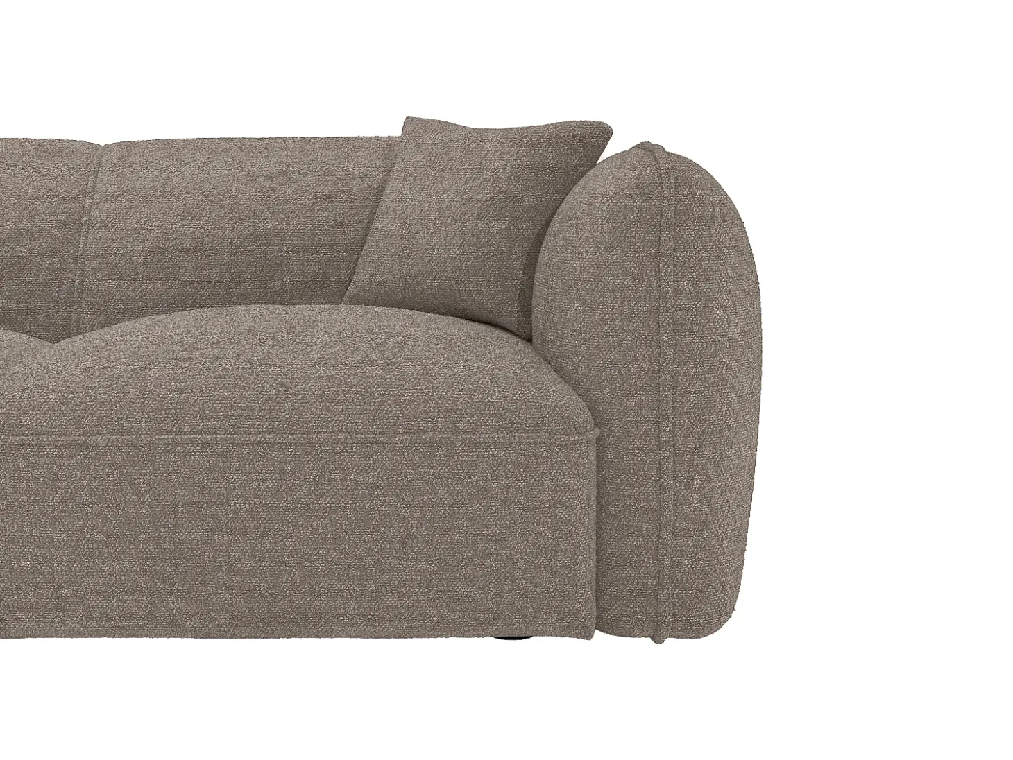 Sofá rinconera izquierda de tela gris topo CAMILIO de Maison Céphy